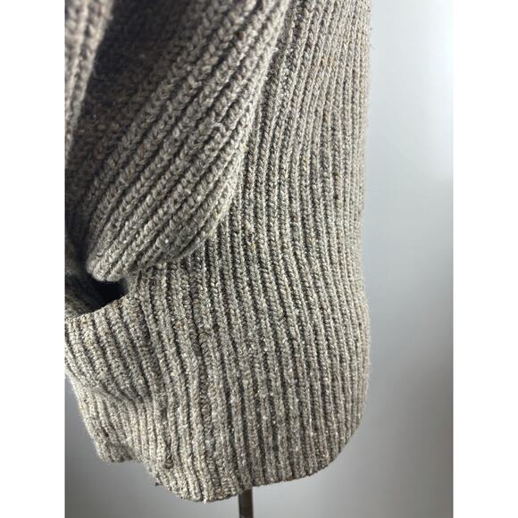 I.B. Diffusion Chunky Knit Ribbed Cardigan Sweater Marled Beige Brown Medium - Picture 11 of 16